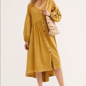 Free People Stevie Mustard Midi XL
